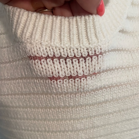 NWOT J Brand sleeveless sweater top with sheer stripes - Picture 4 of 7